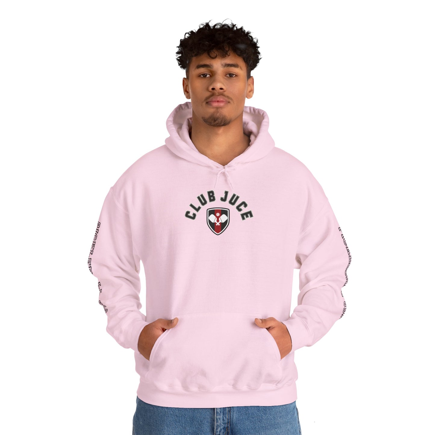 PICKLEBALL CLUB USA EMBLEN Unisex heavy duty hoodie with varsity letter sleeves