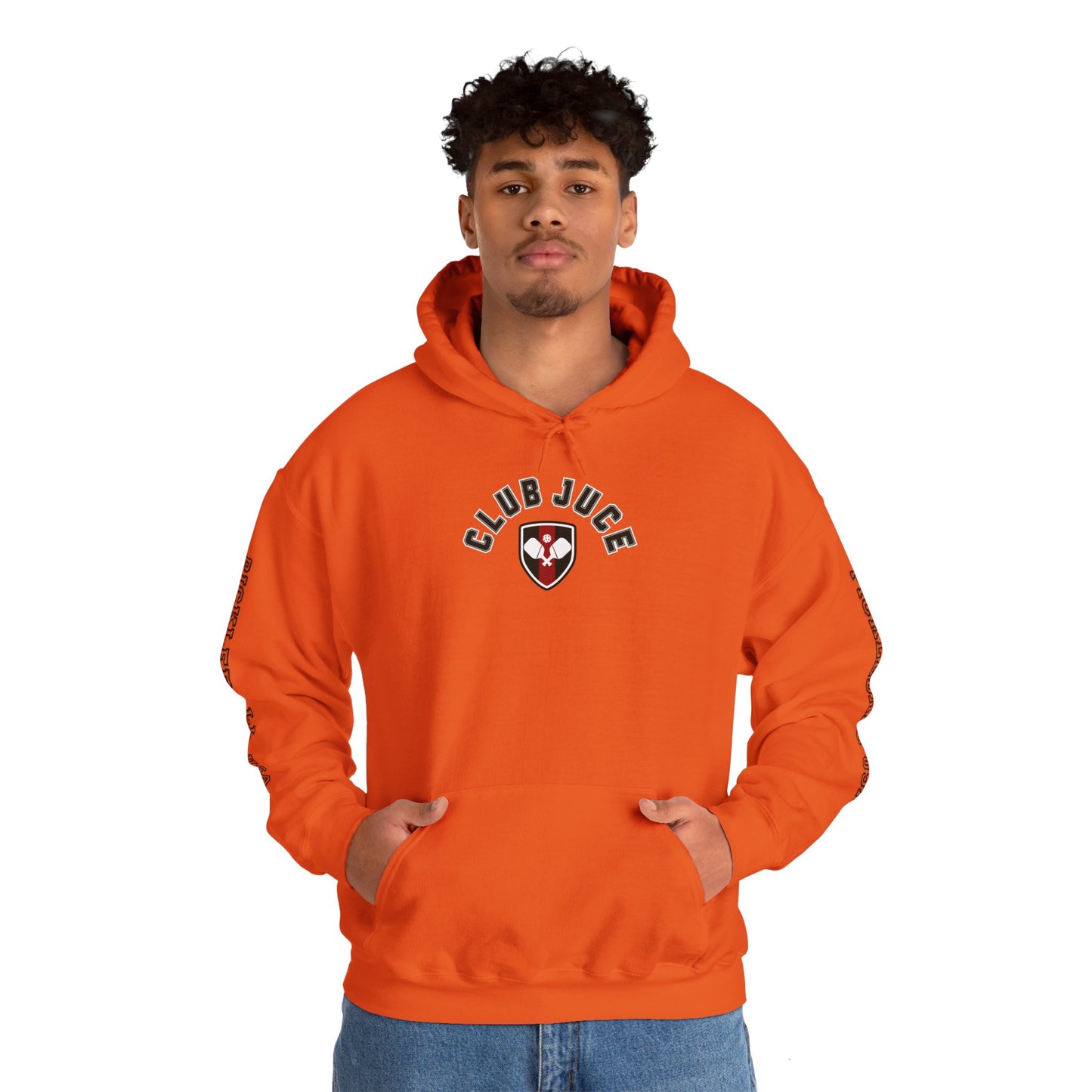 PICKLEBALL CLUB USA EMBLEN Unisex heavy duty hoodie with varsity letter sleeves