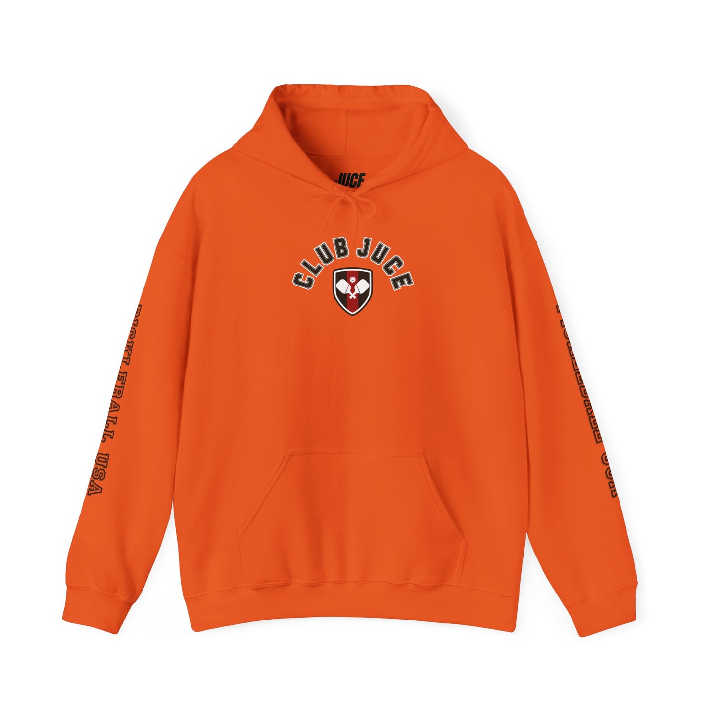 PICKLEBALL CLUB USA EMBLEN Unisex heavy duty hoodie with varsity letter sleeves