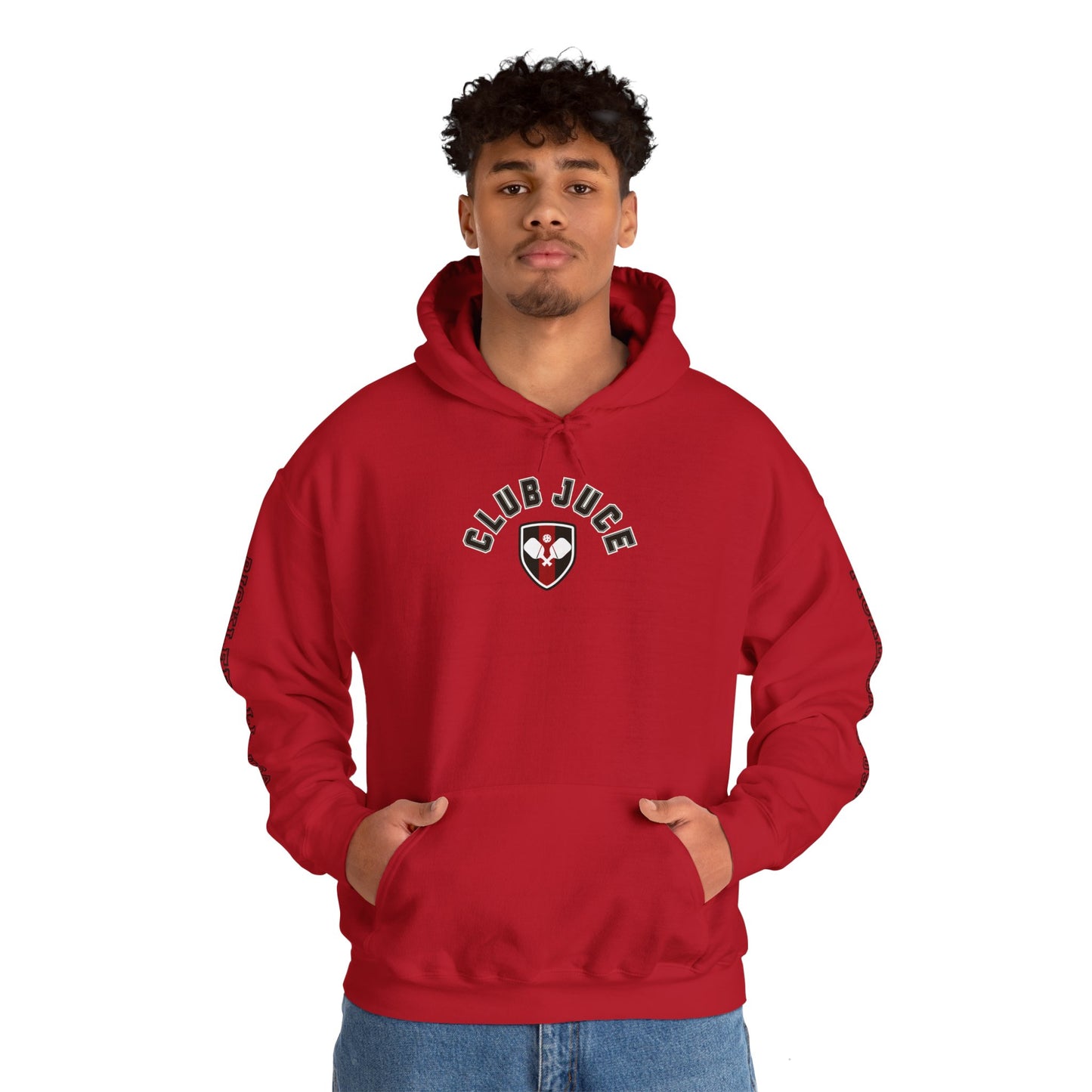 PICKLEBALL CLUB USA EMBLEN Unisex heavy duty hoodie with varsity letter sleeves