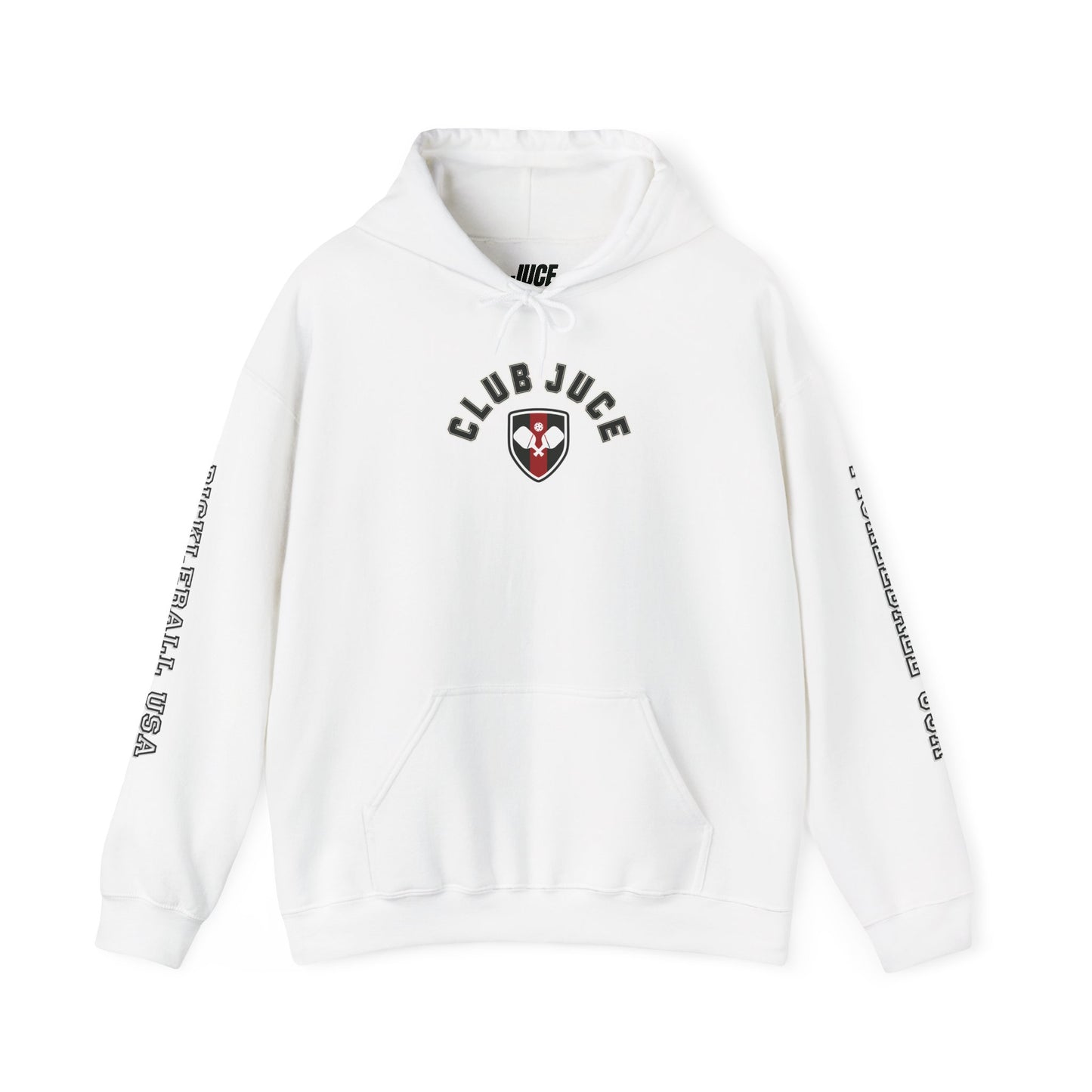 PICKLEBALL CLUB USA EMBLEN Unisex heavy duty hoodie with varsity letter sleeves